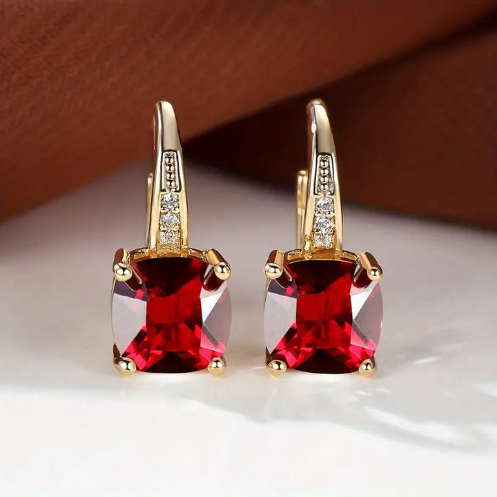 Mystical Stone Hoop Earrings | Gold