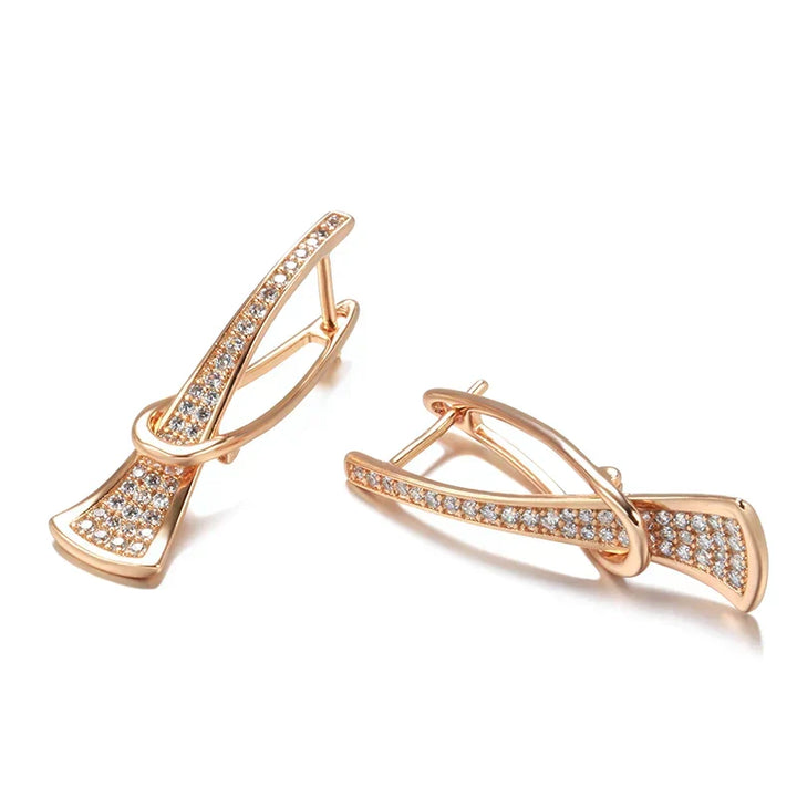 Radiant Layered Crystal Earrings | Gold
