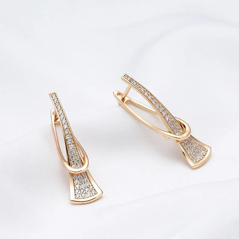 Radiant Layered Crystal Earrings | Gold