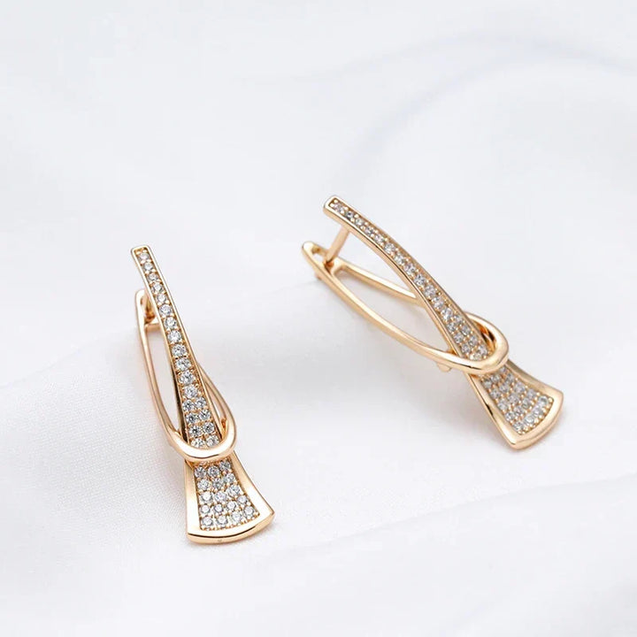 Radiant Layered Crystal Earrings | Gold