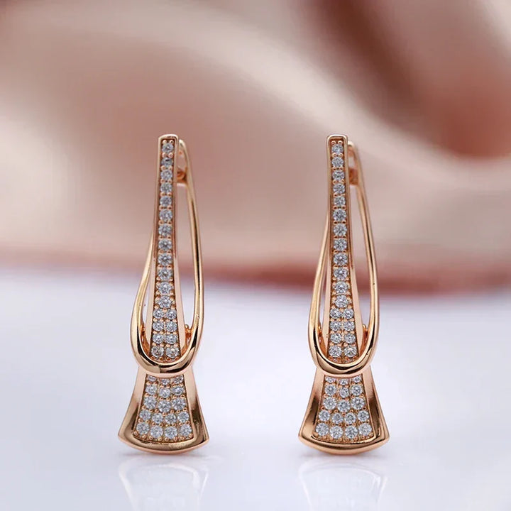 Radiant Layered Crystal Earrings | Gold