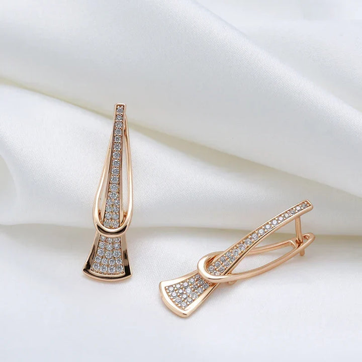 Radiant Layered Crystal Earrings | Gold