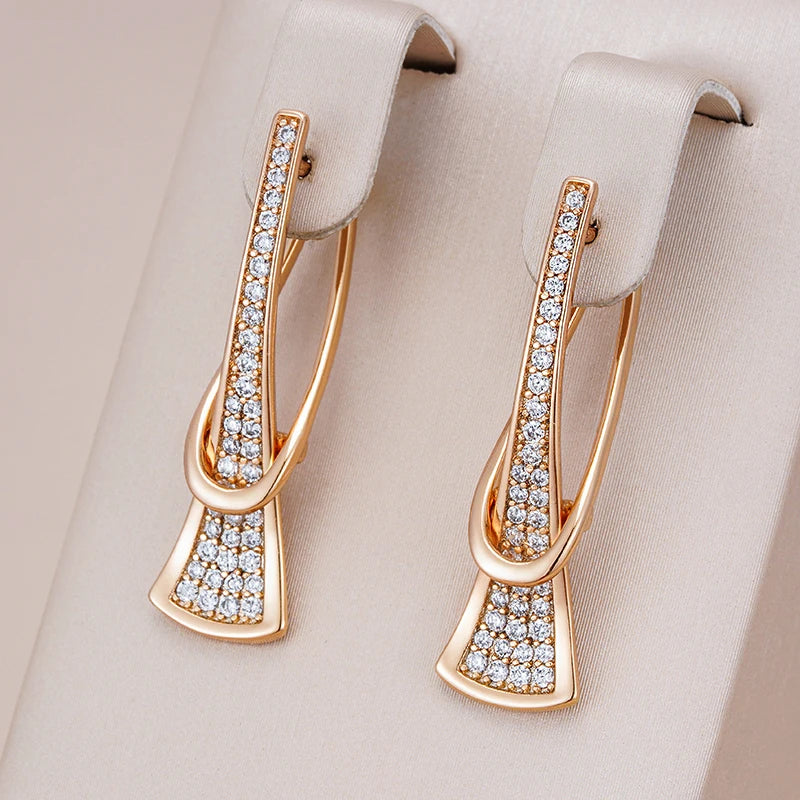 Radiant Layered Crystal Earrings | Gold
