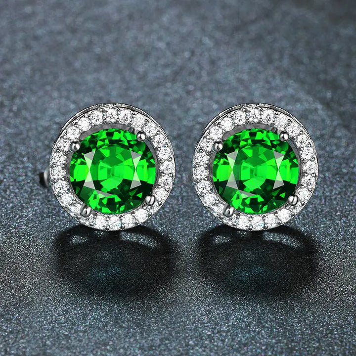 Emerald and Diamond Earrings | Gold