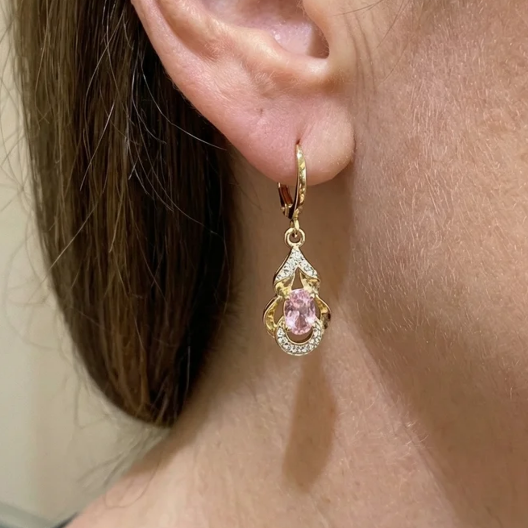 Moonlit Dew Drop Earrings | Rose Gold