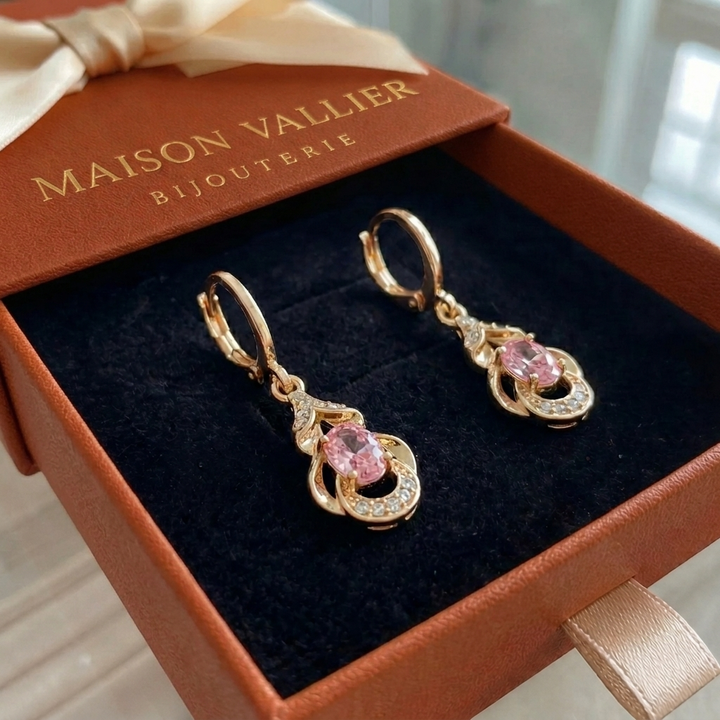 Moonlit Dew Drop Earrings | Rose Gold