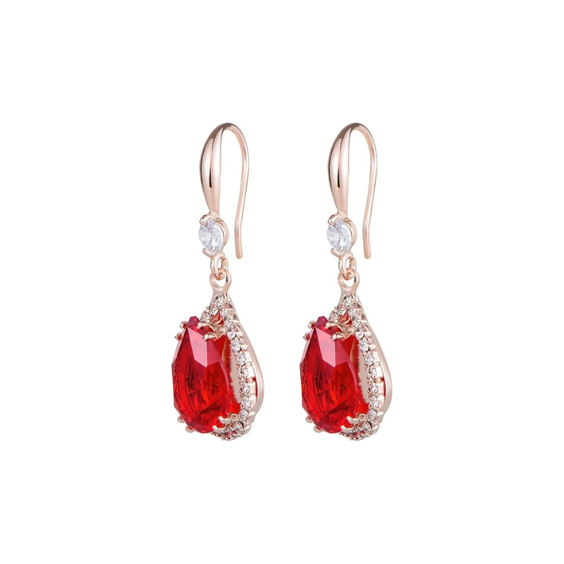 Ruby Drop Earrings | Rose Gold