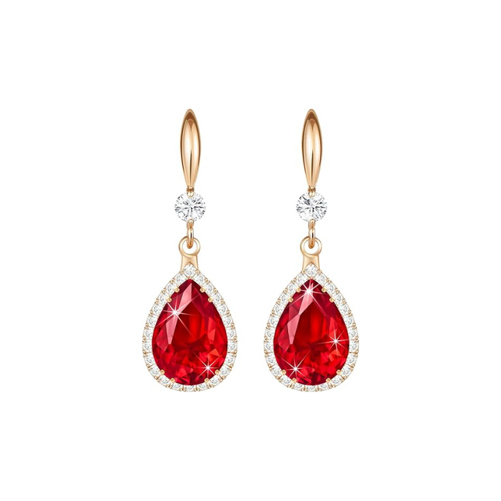 Ruby Drop Earrings | Rose Gold