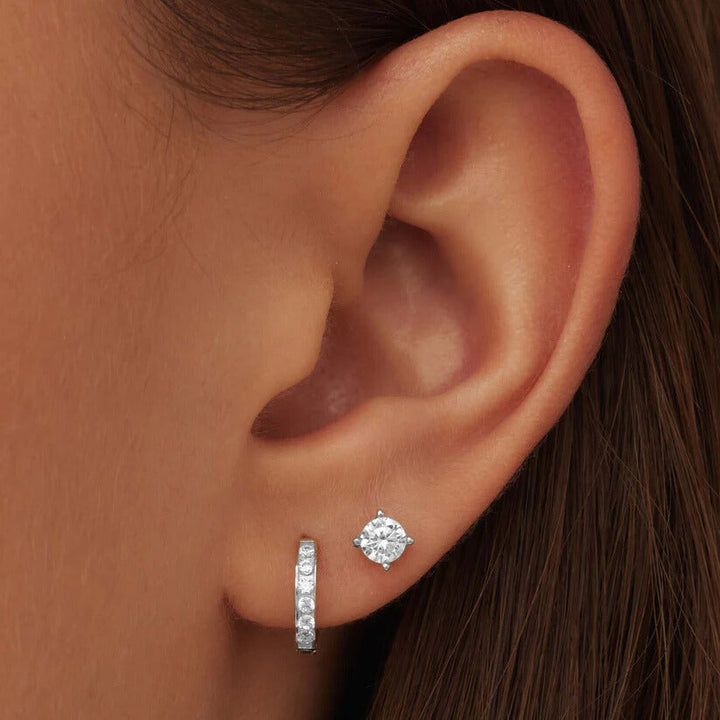 Brilliant Dara Stone Earrings | White Gold