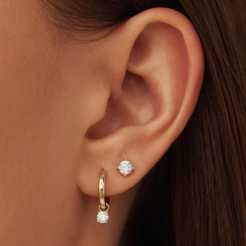 Moonstone Tear Earrings | Gold