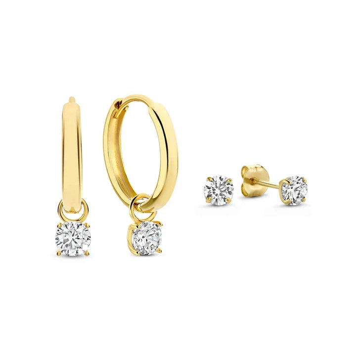 Moonstone Tear Earrings | White Gold