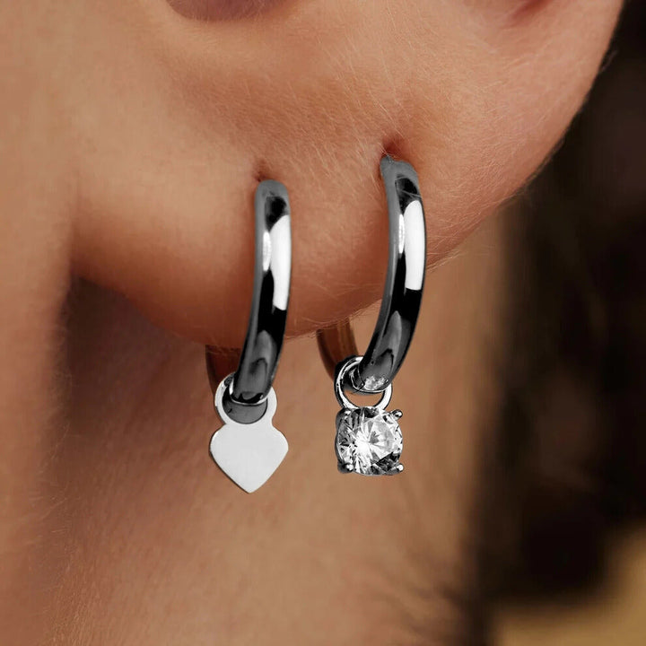 Moonstone Teardrop Earrings | White Gold