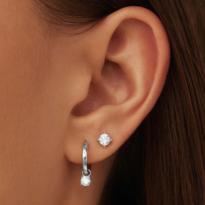 Moonstone Tear Earrings | White Gold