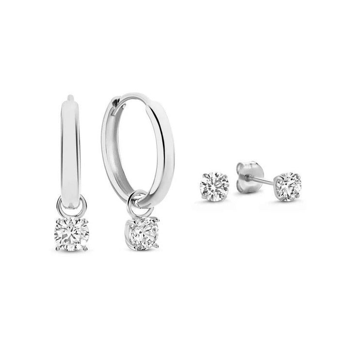 Moonstone Tear Earrings | White Gold