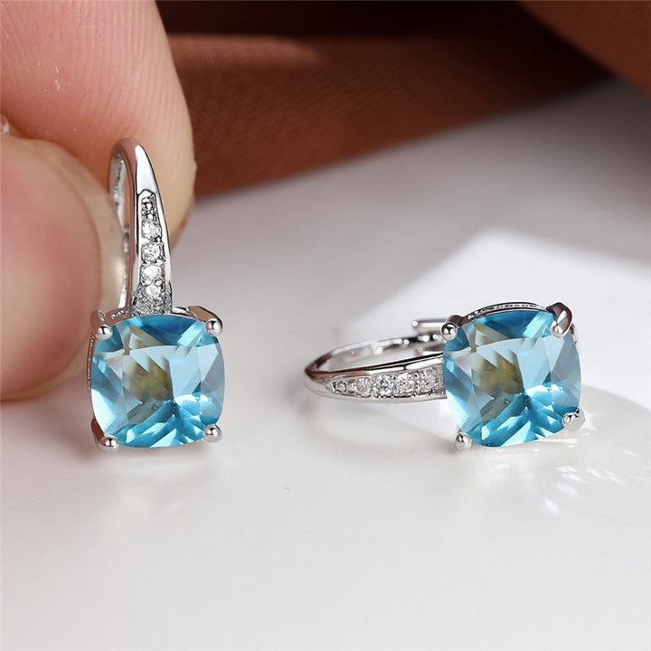 Mystical Stone Earrings | White Gold