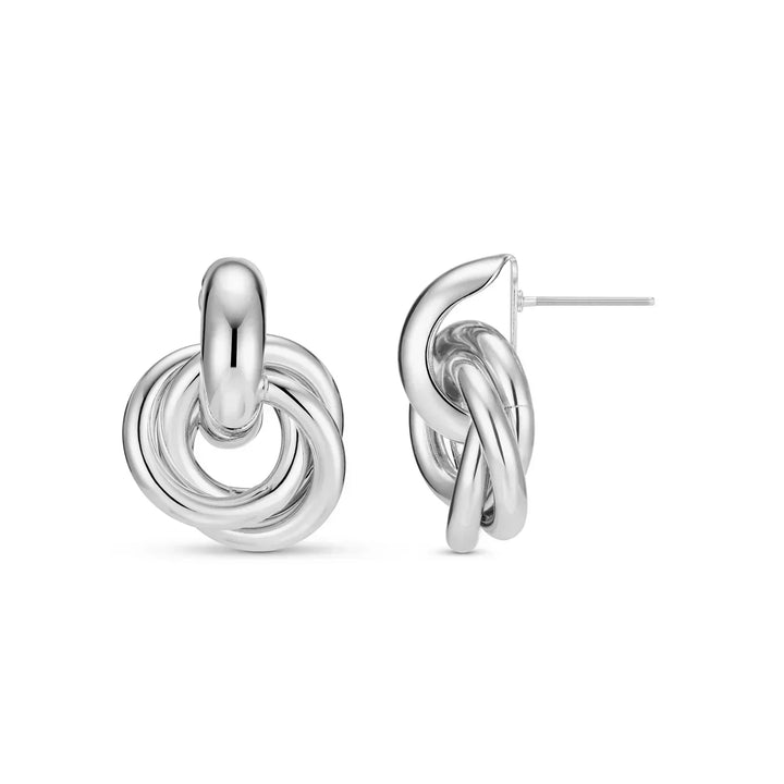 Intertwined Earrings | White Gold