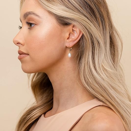 Dangling Pearl Earrings | Gold