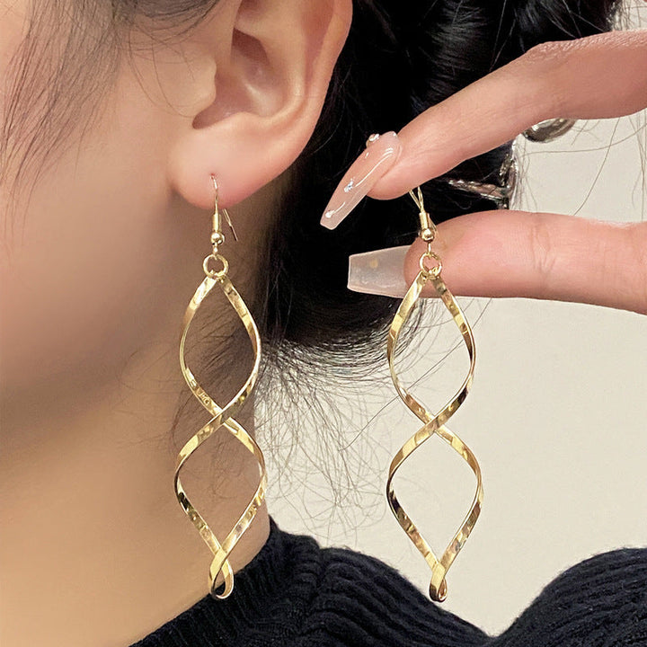 Spiral Drop Earrings | Gold