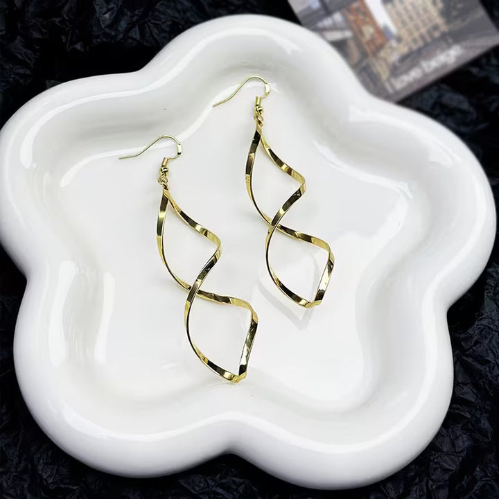 Spiral Drop Earrings | Gold