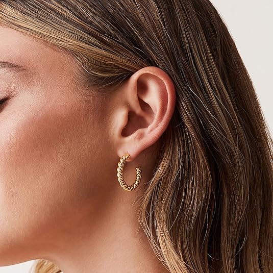 Twisted Cord Earrings | Gold