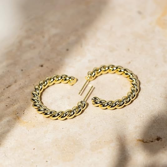 Twisted Cord Earrings | Gold