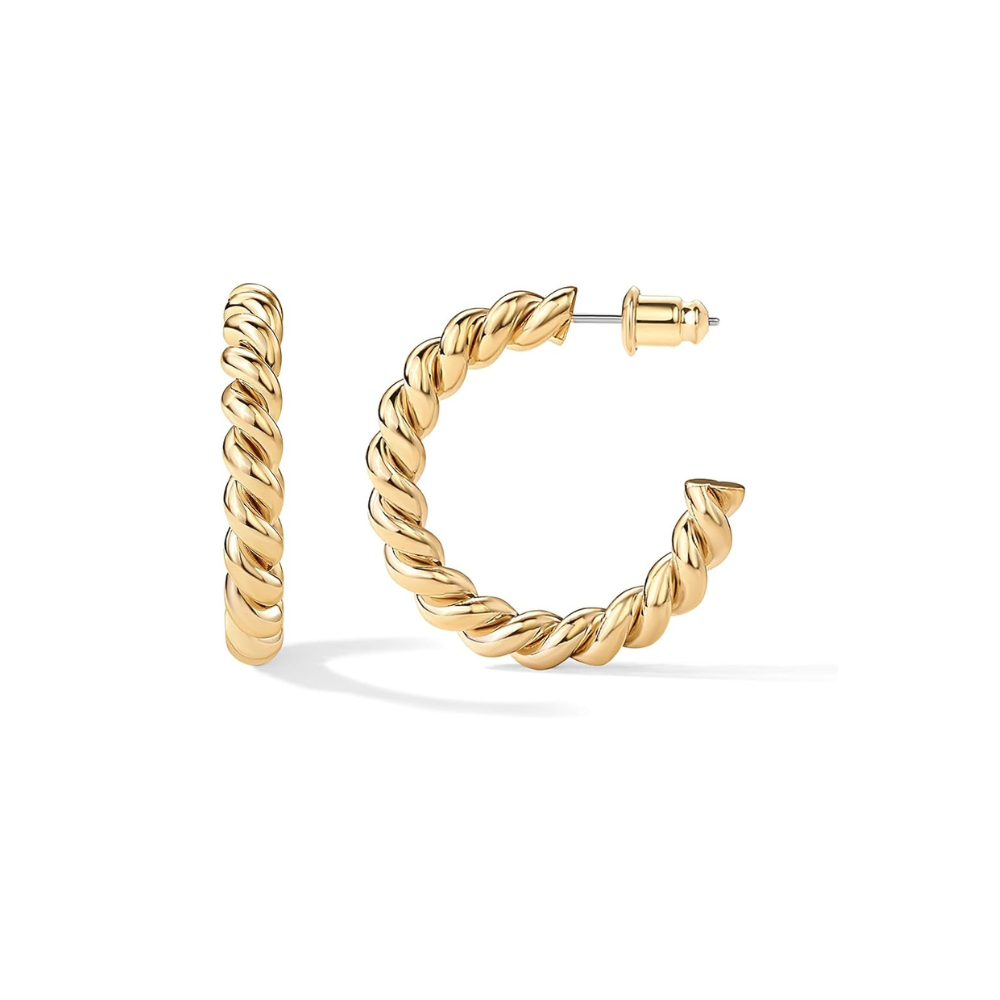 Twisted Cord Earrings | Gold
