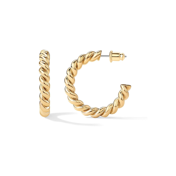 Twisted Cord Earrings | Gold