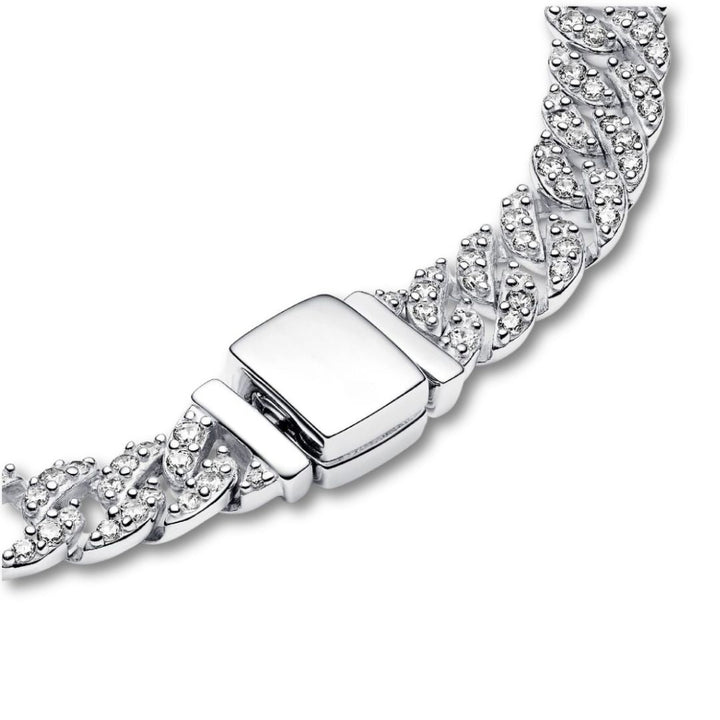 Cuban link bracelet pavé | Gold