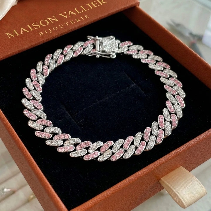 Rose Gold Cuban Bracelet | White Gold