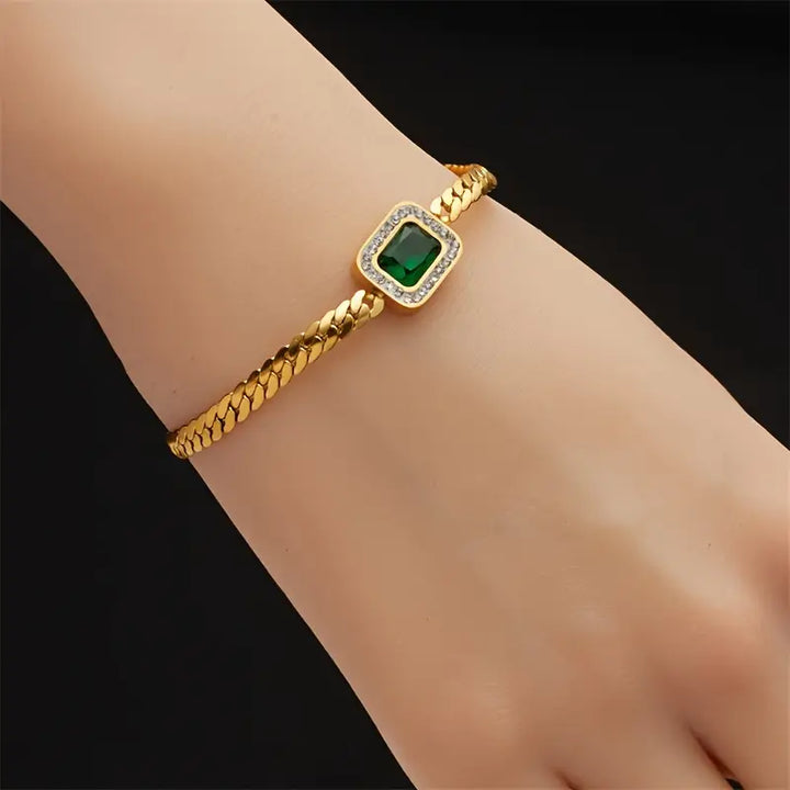 Joanna Green Bracelet with Emerald | Gold