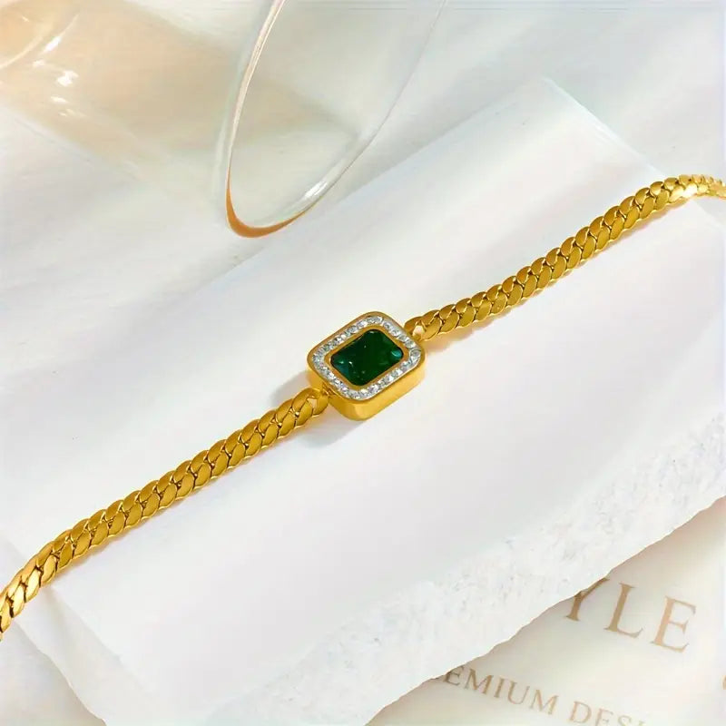 Joanna Green Bracelet with Emerald | Gold