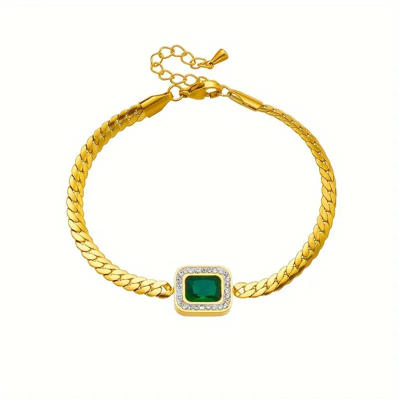 Joanna Green Bracelet with Emerald | Gold