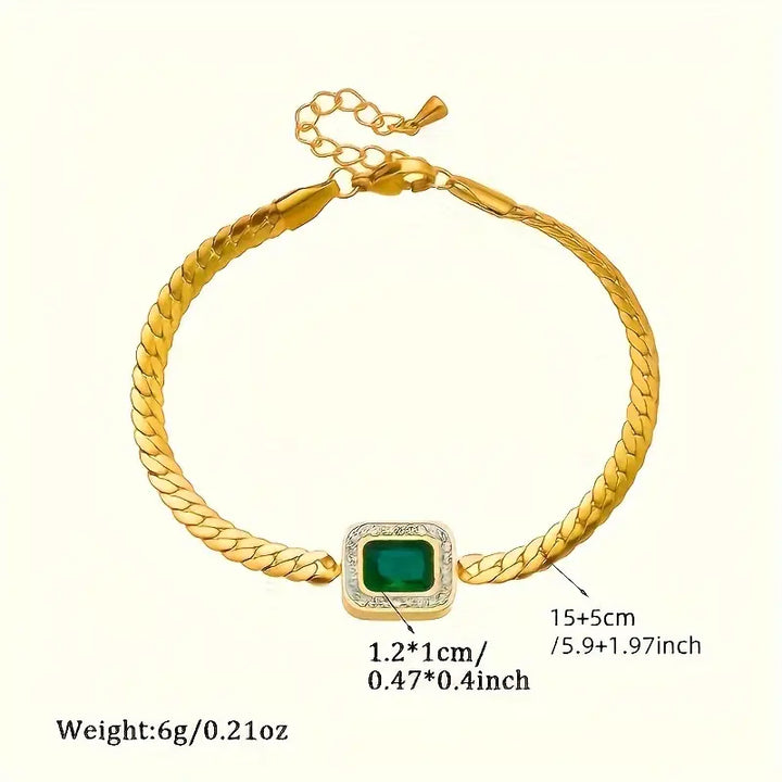 Joanna Green Bracelet with Emerald | Gold