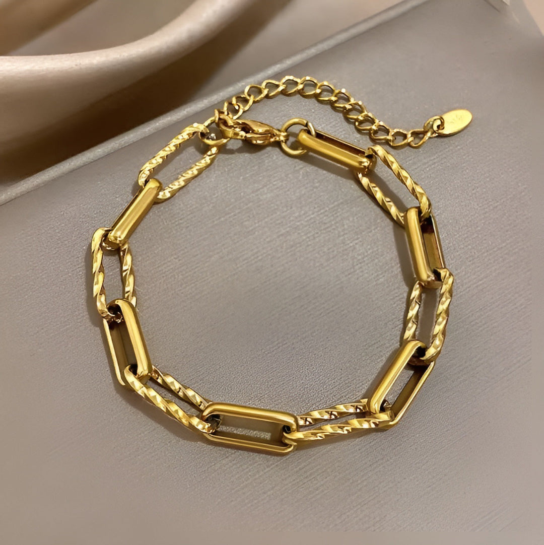 Lorielle Thick Link Bracelet | Gold