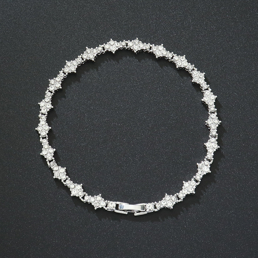 Classic cluster tennis bracelet | Gold