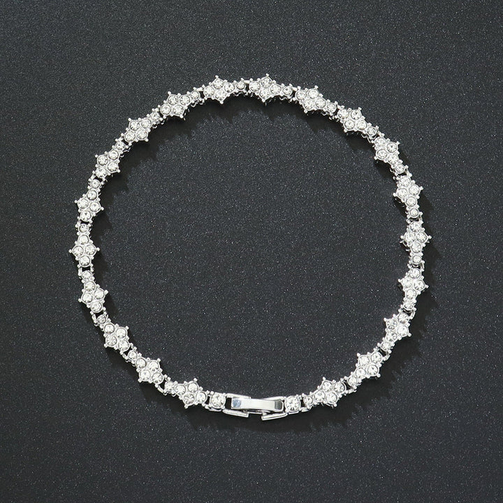 Classic cluster tennis bracelet | Gold