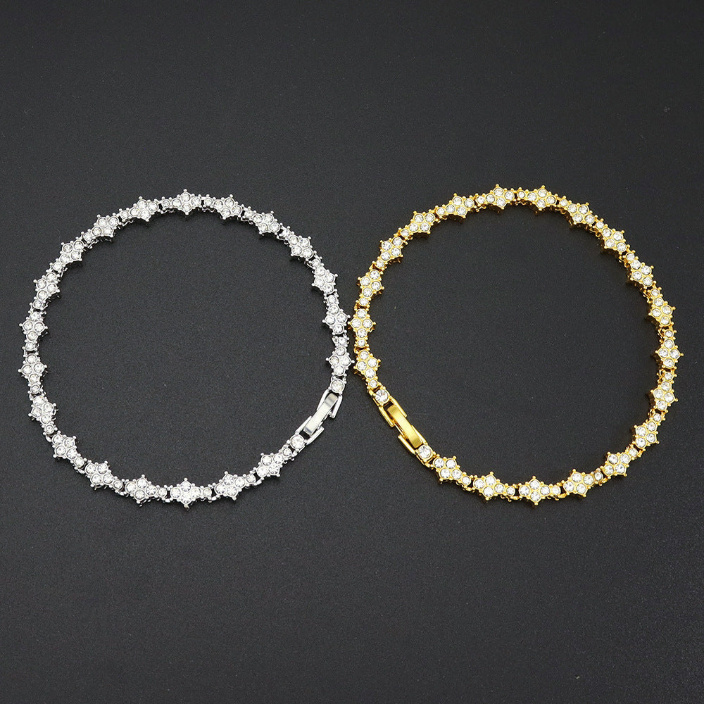 Classic cluster tennis bracelet | Gold