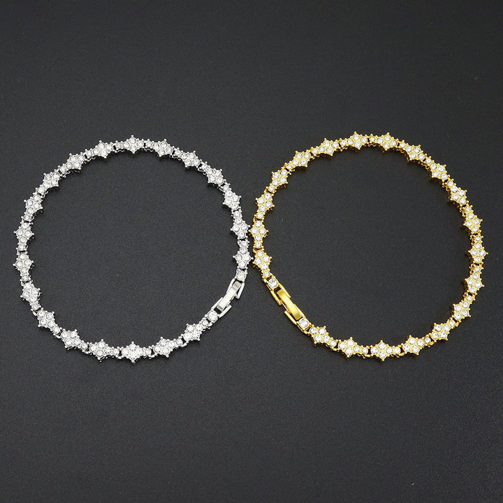 Classic cluster tennis bracelet | Gold