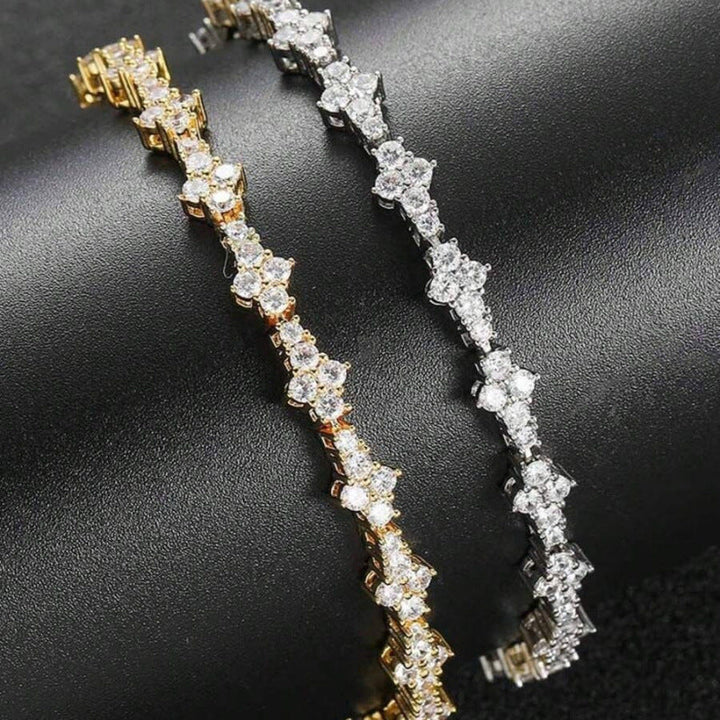 Classic cluster tennis bracelet | Gold