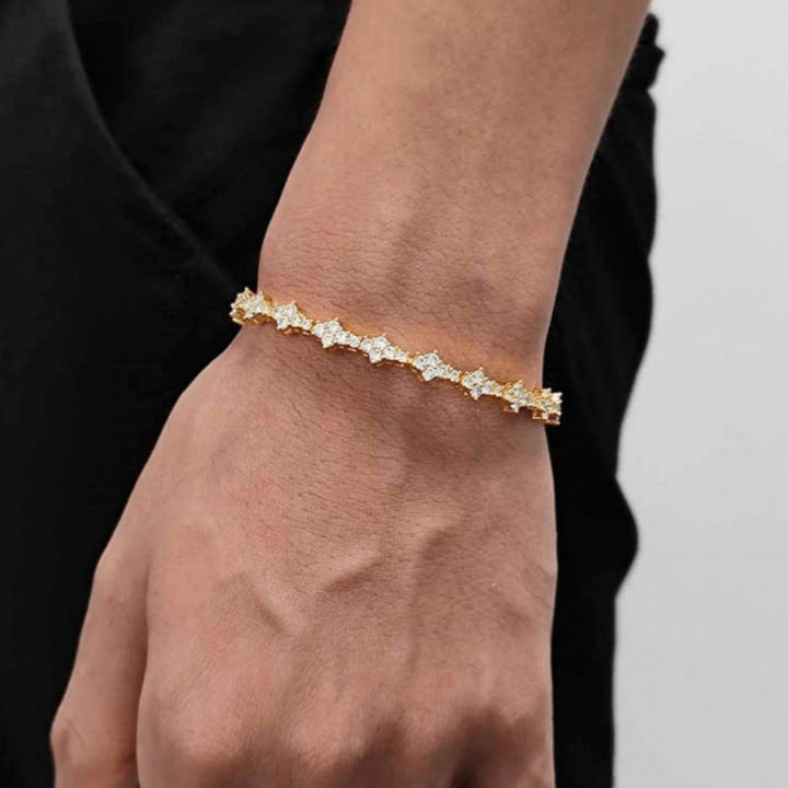 Classic cluster tennis bracelet | Gold