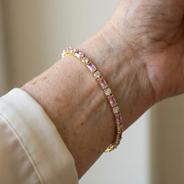 Sparkling Peony Tennis Bracelet | Gold