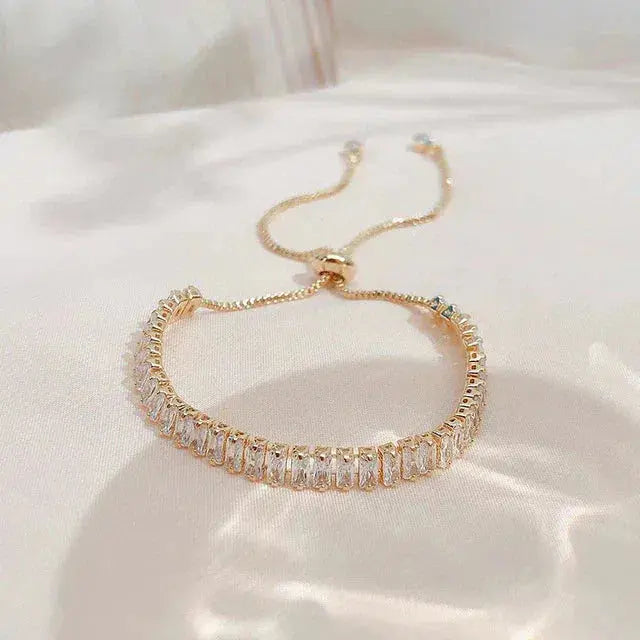 Bracelet ajustable à brillants | Or