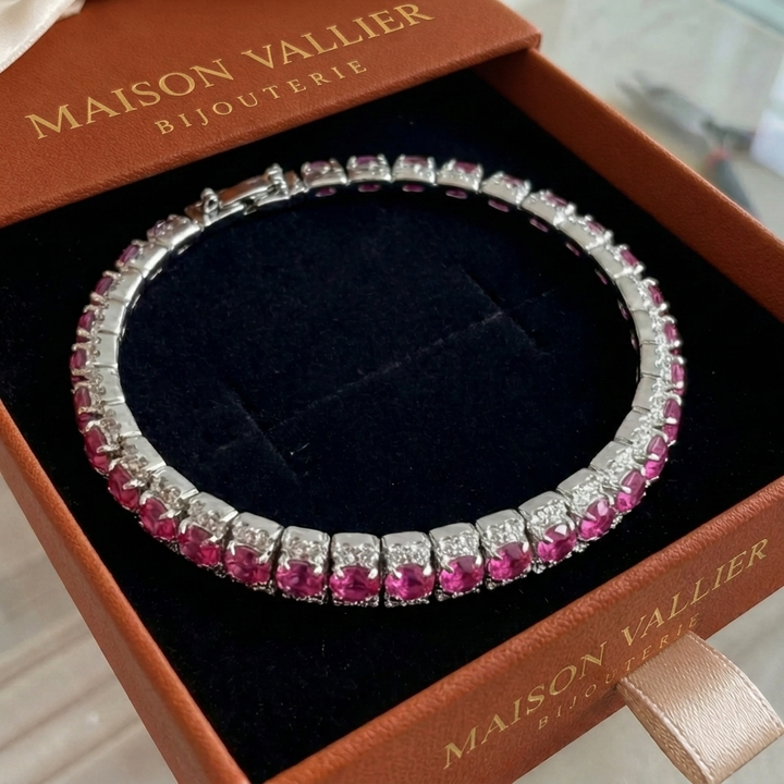 Rose gold tennis bracelet | White gold