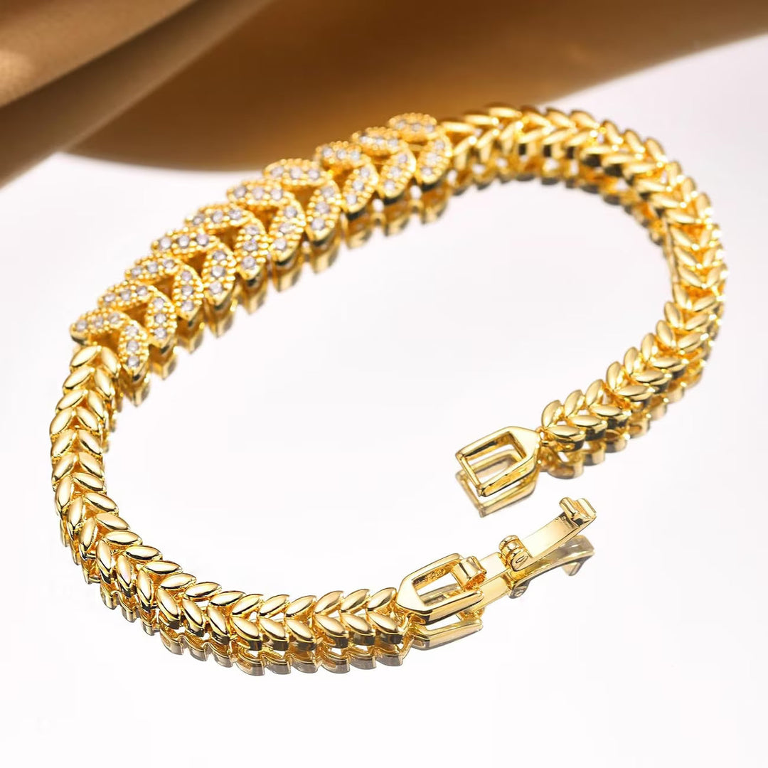 Eternal Leaf Tennis Bracelet | Gold