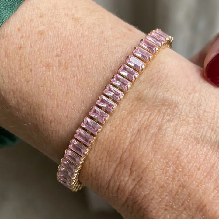 Vertéa Tennis Bracelet in Pink Sapphire | Gold