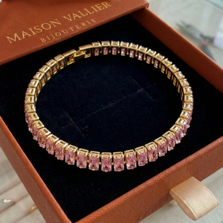 Vertéa Tennis Bracelet in Pink Sapphire | Gold