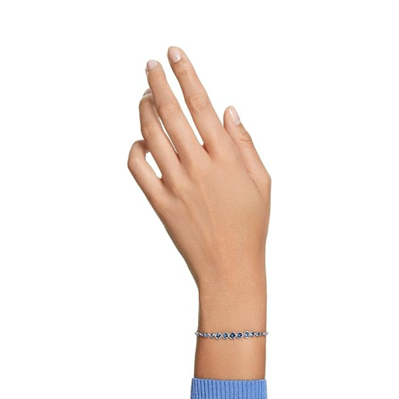 Round Sapphire Tennis Bracelet | White Gold