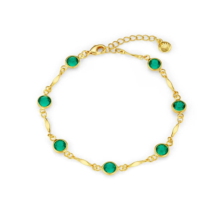 Emerald Chain Bracelet | Gold