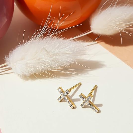 Crossed Paved Nails | Gold