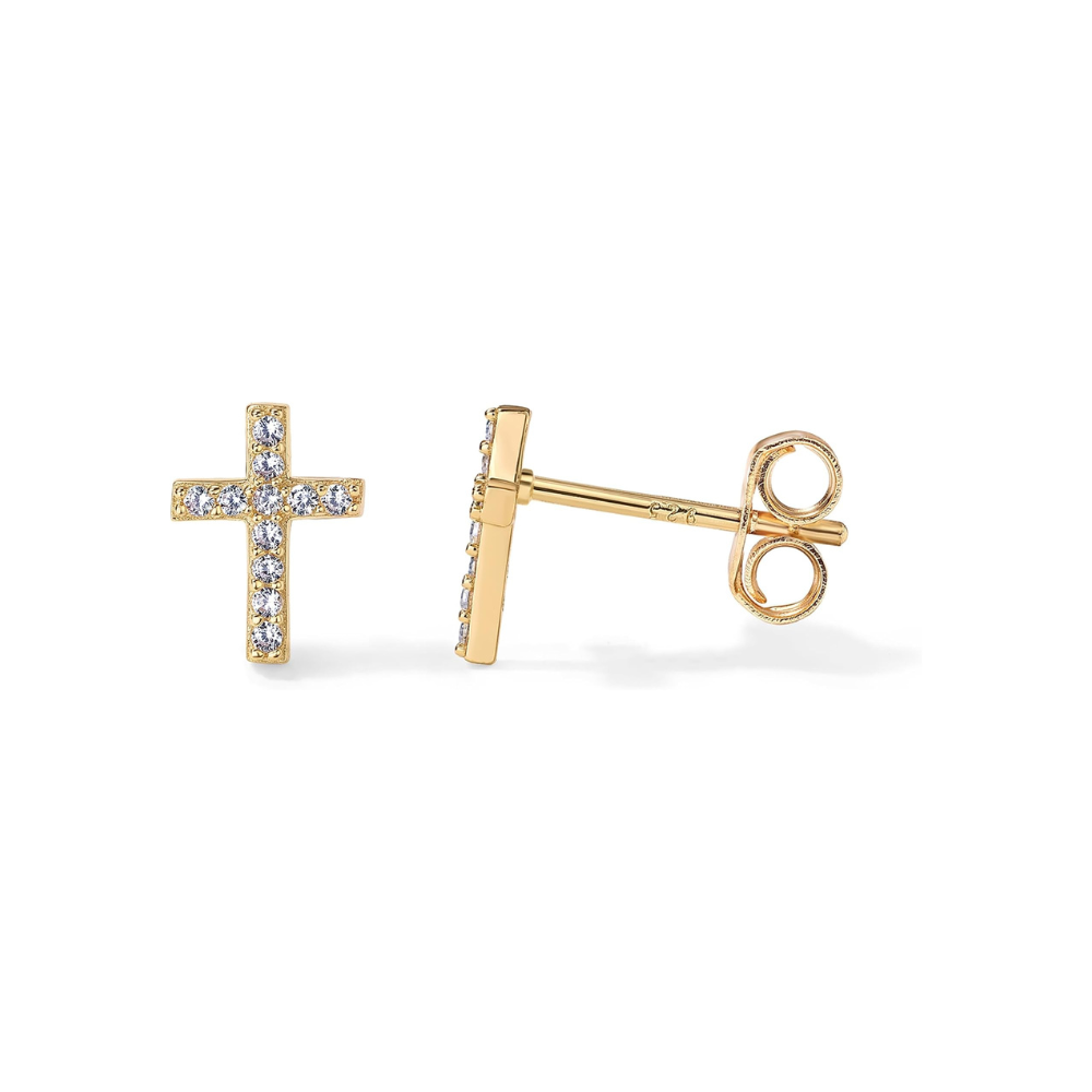 Crossed Paved Nails | Gold